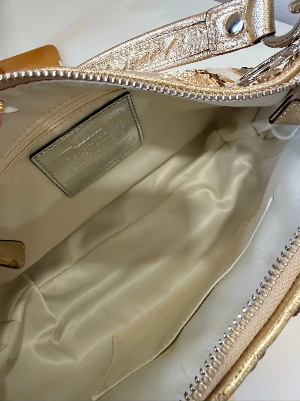 Coach Rose Gold Sequin Shoulder Bag